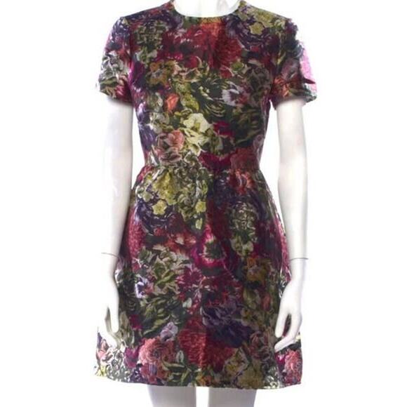 Valentino Silk Floral Print A-Line Mini Dress, M/US8 - Picture 1 of 8